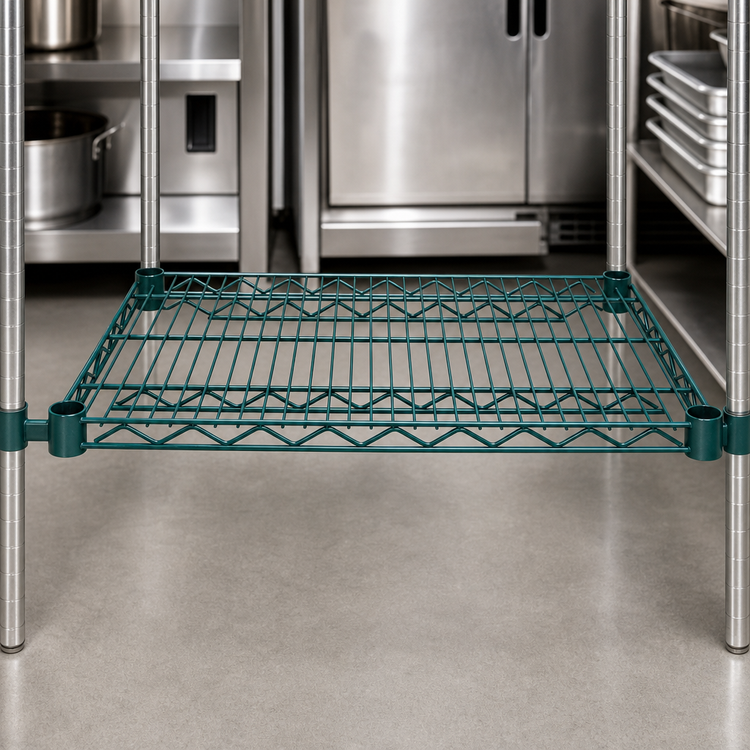 Product image #4 for Advance Tabco Special Value Heavy Duty Wire Shelf, 60 x 24 Inches, Green Epoxy Coated