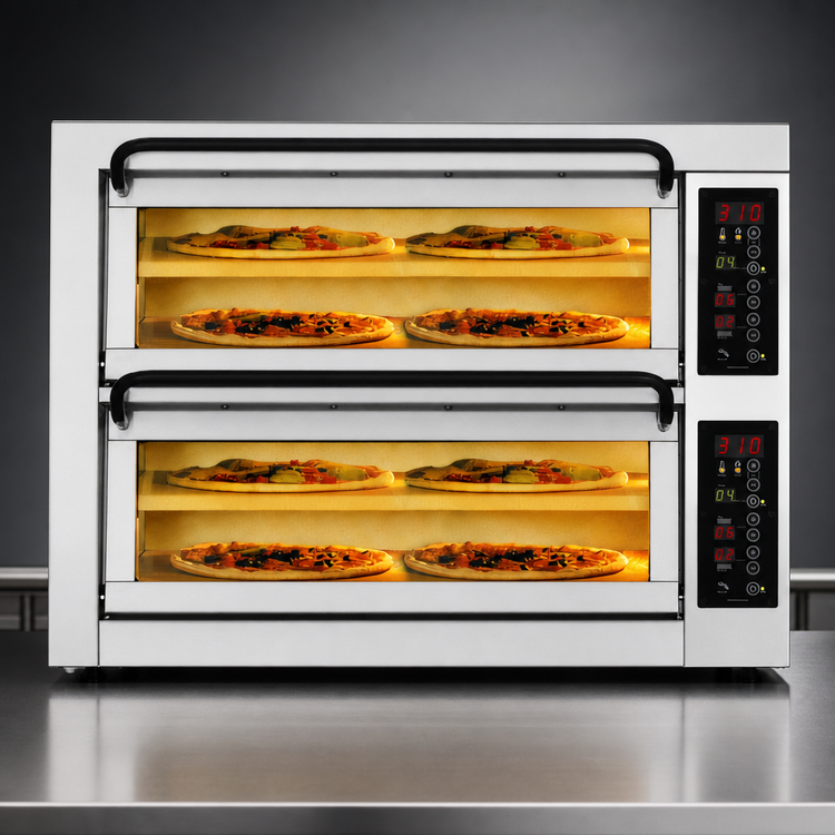 Product image #3 for PizzaMaster 400 Series Countertop Electric Stone Hearth Pizza Oven, 2 Chambers, 4 Stones per Oven (PM 402ED-4DW)