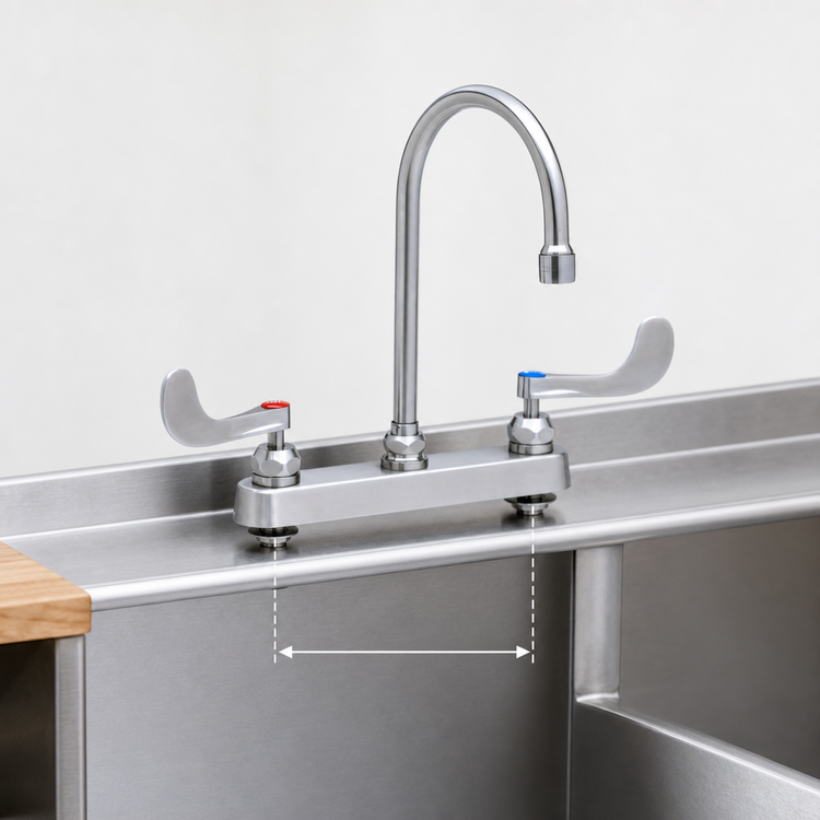Product image #3 for EverSteel 8-Inch Center Deck Mount Workboard Mixing Faucet with 5 3/4-Inch Swivel Gooseneck Spout