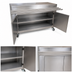 Thumbnail image #3 for BK Resources 72 Inch x 24 Inch Stainless Steel Serving Counter with Hinged Door and Tray Drop Shelf