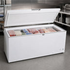 Thumbnail image #3 for Excellence Commercial Products BD-11 Commercial Chest Freezer, 10.7 cu. ft., Solid Hinged Locking Lid, White, Casters