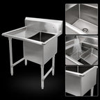 Thumbnail image #3 for John Boos 1B18244-1D18L 1-Compartment Stainless Steel Sink with Left Drainboard, 16-Gauge, 10-Inch Backsplash
