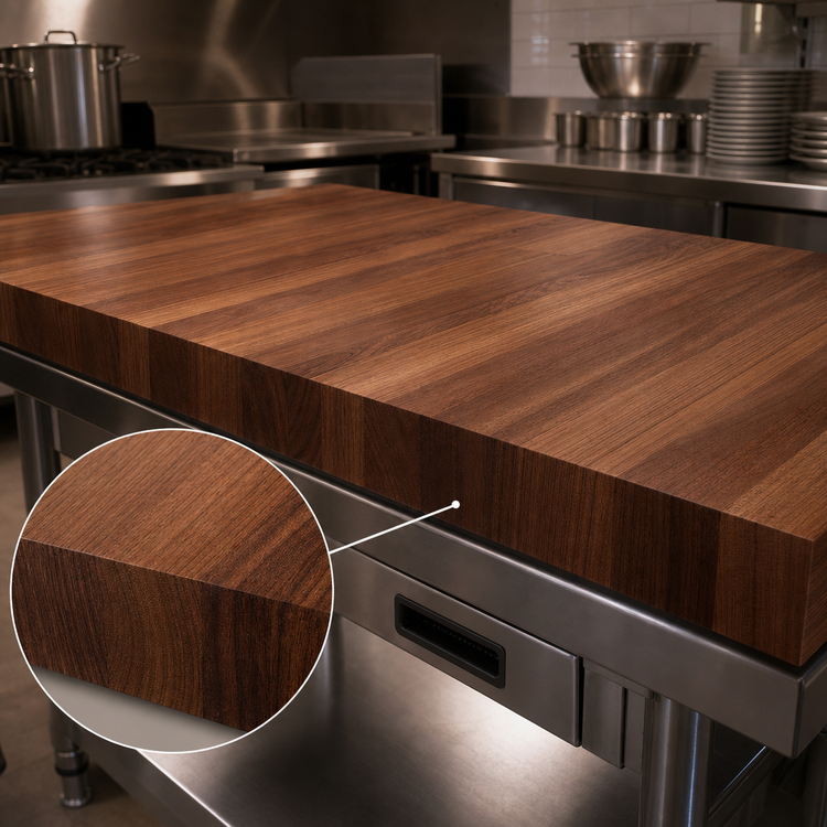 Product image #3 for Boos Block American Black Walnut Kitchen Countertop, Full-Length Edge Grain, 84 x 32 x 3 Inches