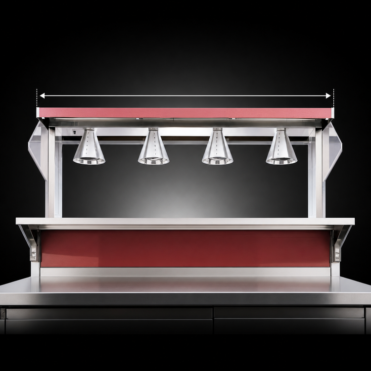 Product image #3 for Vollrath 46-Inch Incandescent/Infrared Light Assembly for 4-Series Signature Server with Stainless Steel Countertops