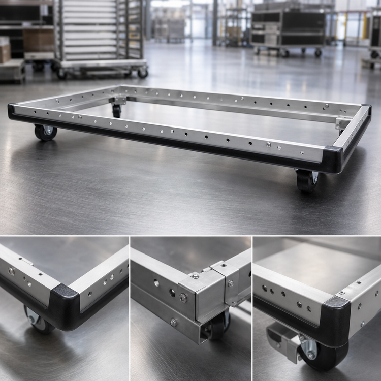 Product image #3 for Metro Made-to-Order 60"W x 24"D Stainless Steel Truck Dolly Frame with Wraparound Bumper