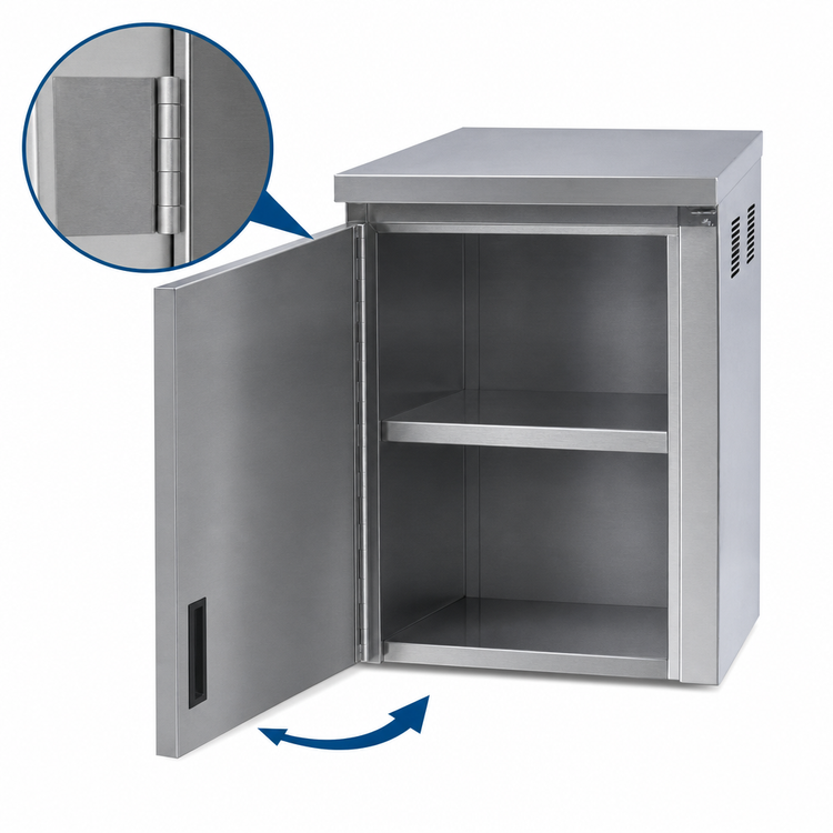 Product image #3 for Advance Tabco Wall-Mounted Stainless Steel Chemical Storage Cabinet with Left-Hinged Door, 24 x 15 x 32.5 Inches