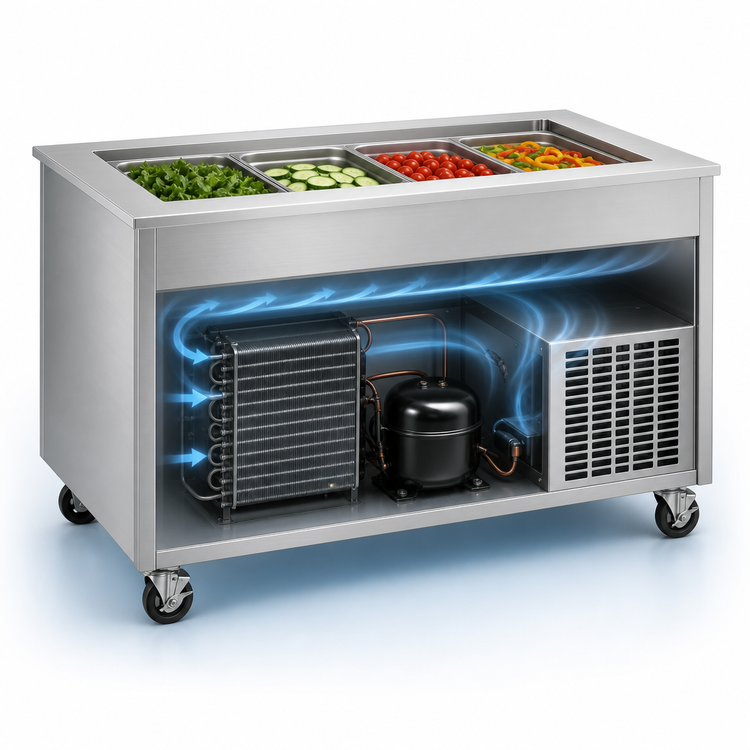 Product image #4 for Vollrath 4-Series Signature Server 60-Inch Stainless Steel Countertop Refrigerated Cold Food Station, 4-Pan