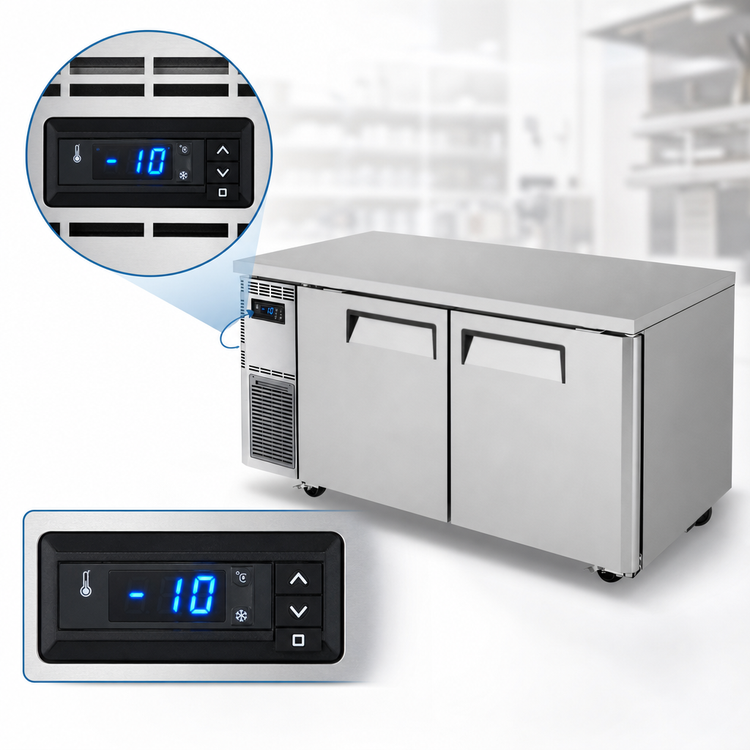 Product image #3 for Turbo Air J Series Side Mount Two-Section Undercounter Freezer, 59-Inch, 13.58 Cu. Ft.