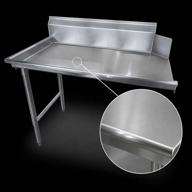 Product image #3 for Steel Works Stainless 26-Inch x 30-Inch Clean Dish Table, 304 Stainless Steel, Right to Left