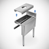 Thumbnail image #3 for CHOICE 15-Inch Stainless Steel Underbar Dry Waste Chute with Removable Top and Right-Side Legs