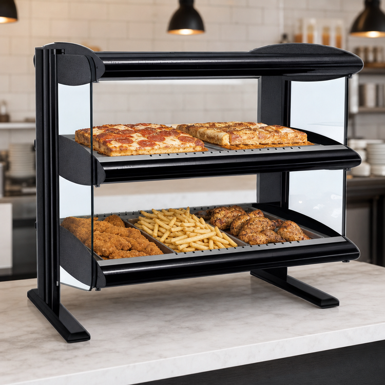Product image #3 for Hatco HXMH-30D Horizontal Heated Merchandiser Warmer, 30-Inch Countertop, Dual Shelf
