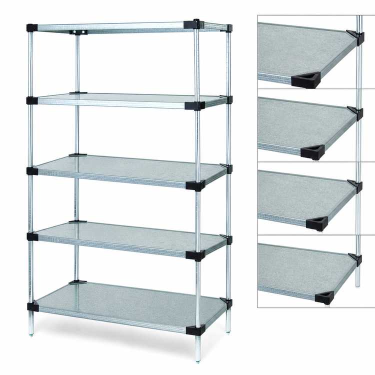 Product image #3 for Quantum Solid Shelving Starter Kit, 36"W x 24"D x 86"H, 5-Shelf Stationary Unit