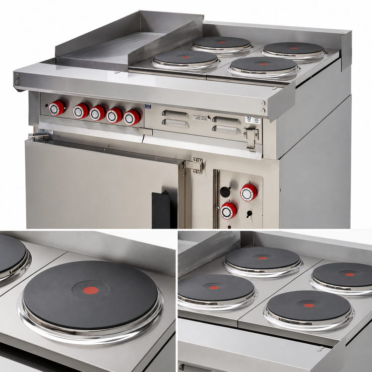 Product image #4 for Lang 36 Inch Electric Heavy-Duty Range with 3 Hot Tops and Convection Oven Base
