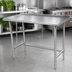 Thumbnail image #3 for Advance Tabco Special Value Series Open Base Stainless Steel Work Table with 1-1/2-Inch Rear Backsplash, 48 x 24 Inches