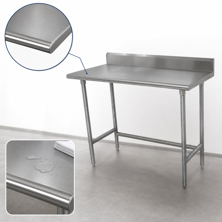 Product image #3 for Advance Tabco Special Value Series 60" x 36" Stainless Steel Work Table with 5" Backsplash