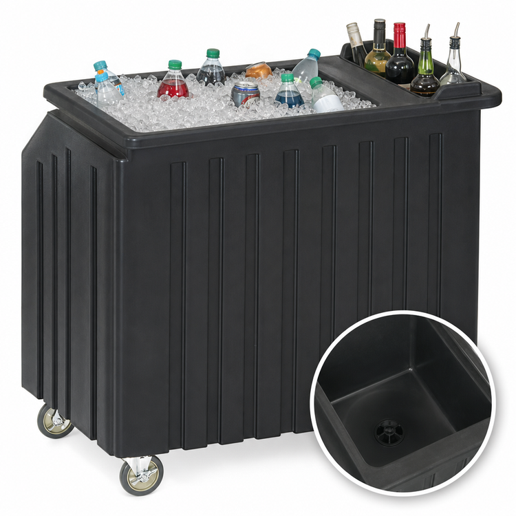 Product image #4 for Cambro CamBar 54-Inch Portable Beverage Bar with 80-lb Ice Sink and 5-Bottle Speed Rail