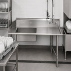 Thumbnail image #3 for John Boos Pro-Bowl SDT6-S60SBK-R 60-Inch Straight Soiled Dish Table with 20 x 20 x 8-Inch Pre-Rinse Bowl, Right-to-Left