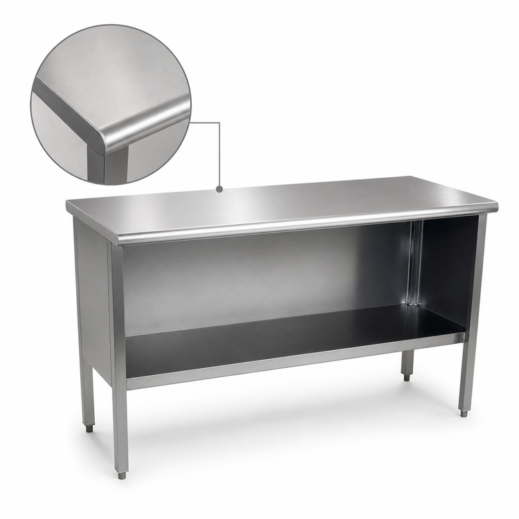 Product image #3 for John Boos Open Front Stainless Steel Cabinet-Base Work Table with Undershelf, 72 x 30 Inches