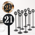 Thumbnail image #3 for American Metalcraft Black Laser Cut Stainless Steel Number Stand Set, Numbers 21-30, 2-Inch Dia. x 10-Inch H