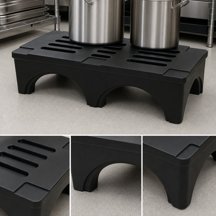 Product image #3 for Eagle Group 48"W x 22"D x 12"H Black Polyethylene Dunnage Rack, 3000 lb. Capacity