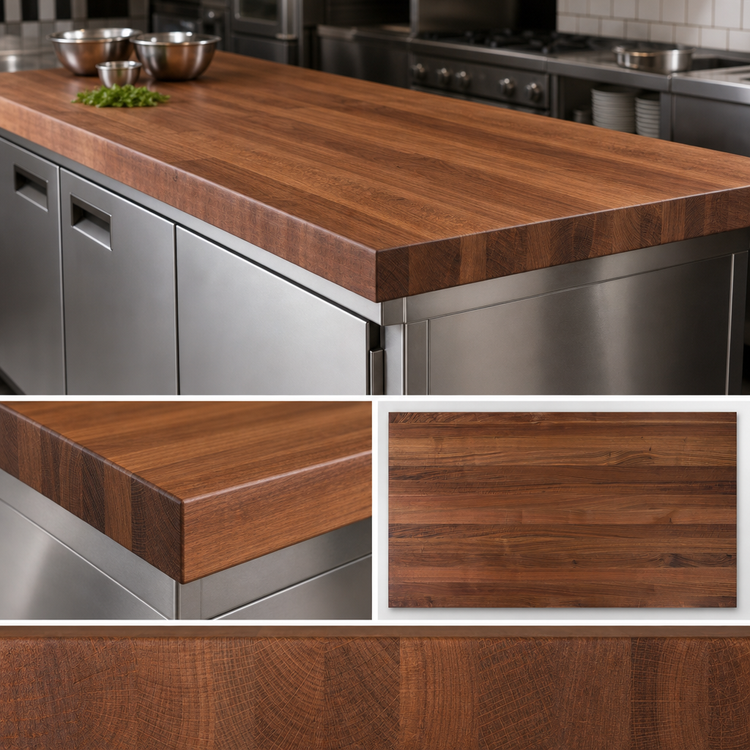 Product image #3 for John Boos Boos Block American Black Walnut Edge Grain Kitchen Countertop, 144" x 27" x 2-1/4"