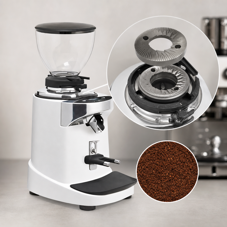 Product image #3 for UNIC Ceado E37J On-Demand Espresso Coffee Grinder with 64mm Flat Burrs, White