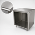 Thumbnail image #3 for Advance Tabco 96-Inch x 24-Inch 14-Gauge 304 Stainless Steel Work Table with Open Front Cabinet Base