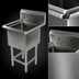 Thumbnail image #3 for John Boos Pro-Bowl 1-Compartment Stainless Steel Sink, 30 x 24 x 12 Inch Bowl, 10 Inch Boxed Backsplash