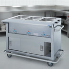 Thumbnail image #2 for Duke Manufacturing Thurmaduke EP-5-CBPG 5-Well Full-Size Mobile Electric Steamtable, Sealed Wells, Stainless Steel Top, 74-Inch