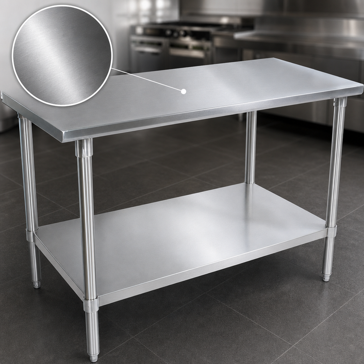 Product image #3 for John Boos Stallion 72-Inch x 30-Inch Stainless Steel Top Work Table with Galvanized Legs and Adjustable Undershelf