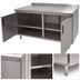 Thumbnail image #3 for Advance Tabco 108-Inch x 24-Inch Enclosed Stainless Steel Work Table with 14-Gauge 304 Top, Cabinet Base, and Hinged Doors