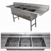 Thumbnail image #3 for Advance Tabco 120-Inch 3-Compartment Fabricated Sink with Left & Right Drainboards, 14-Gauge 304 Stainless Steel