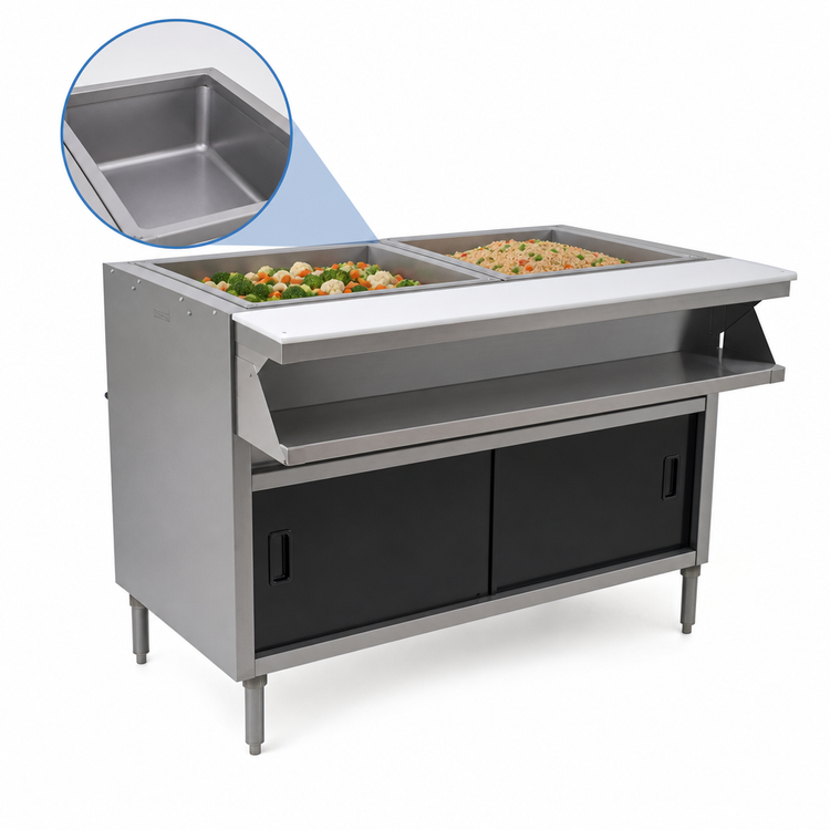 Product image #3 for Eagle Spec-Master 33-Inch Wide Electric Sealed Well Hot Food Table with Sliding Doors, 2-Well