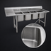 Thumbnail image #3 for Eagle Group 414 Series Coved Corner Four-Compartment Sink with 24-Inch Left-Hand Drainboard, 16 x 20 x 13-1/2 Inch Bowls