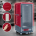 Thumbnail image #3 for Metro C5 Insulation Armour Red 3/4 Height Mobile Heated Holding Cabinet with Clear Door and Fixed Wire Slides