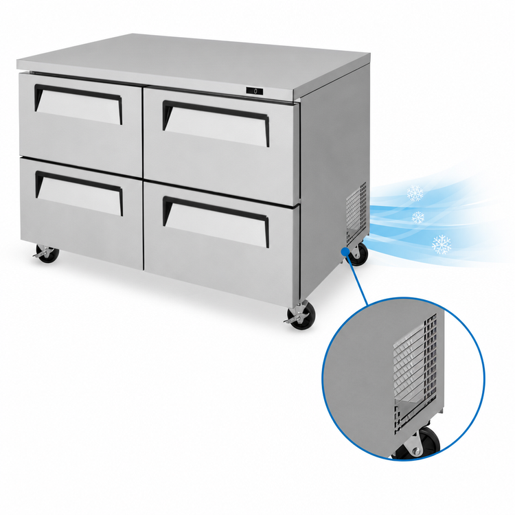 Product image #3 for Turbo Air Super Deluxe 48.25-Inch Two-Section Undercounter Drawer Freezer