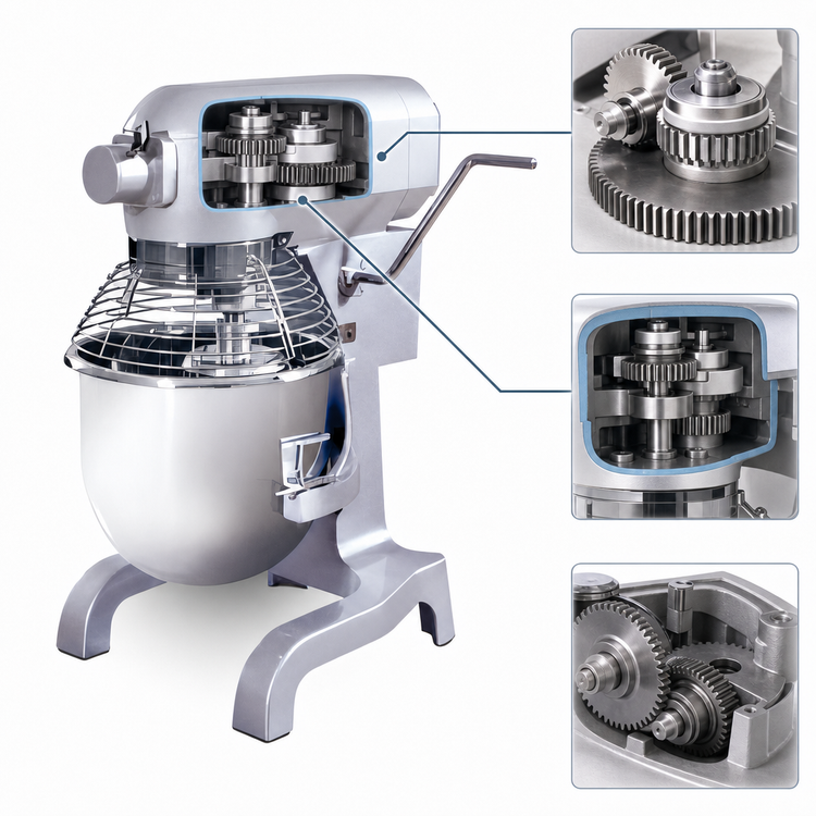 Product image #3 for Primo PM-20 20 Quart Commercial Planetary Countertop Mixer with #12 Hub and 3-Speed Gear Drive