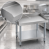 Thumbnail image #3 for Steel Works Stainless 24 Inch x 30 Inch x 24 Inch Open Base Stainless Steel Equipment Stand with Undershelf and 2-Inch Turn-Up