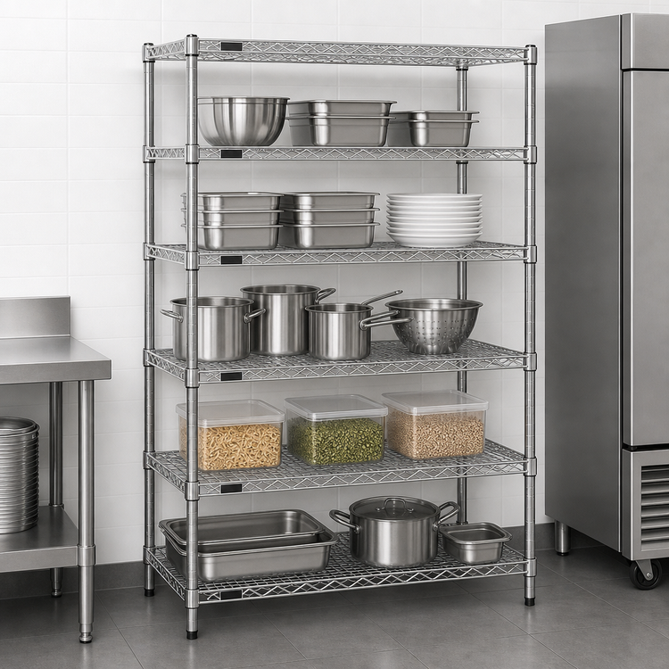 Product image #3 for Eagle Redipak 5-Tier Stationary Wire Shelving Unit, 60W x 24D x 63H, Hybrid Epoxy Finish