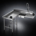 Thumbnail image #3 for Eagle Spec-Master Left-Hand Island Soiled Dishtable with Pre-Rinse Sink, 96-Inch Machine-to-Corner x 60-Inch Corner-to-End