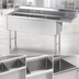 Thumbnail image #3 for Advance Tabco 3-Compartment Fabricated Sink with Right-Hand Drainboard, 24 x 30 x 14-Inch Bowls, 14-Gauge 304 Stainless Steel
