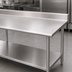 Thumbnail image #3 for Eagle Group Budget Series 108-Inch x 36-Inch 430 Stainless Steel Work Table with 4-1/2-Inch Backsplash and Adjustable Undershelf
