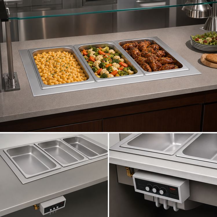Product image #3 for Hatco HWBI-3 Drop-In Modular/Ganged Insulated Heated Well for 3 Full-Size Pans