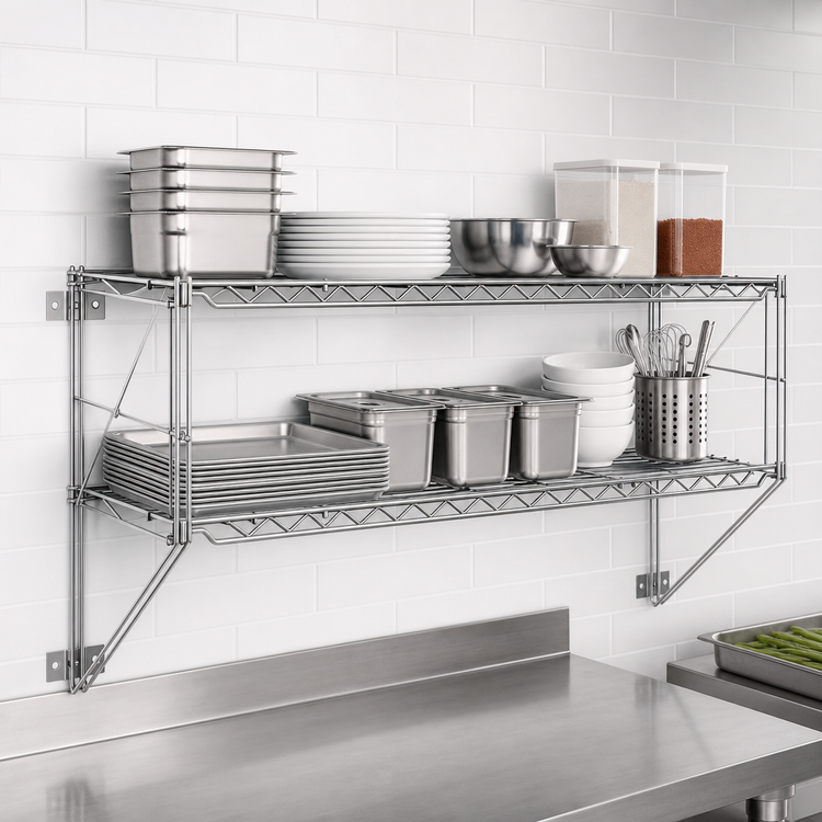 Product image #3 for Metro Erecta Regular Chrome Wire Wall Shelf Kit, 38.25 x 13 x 21 Inches