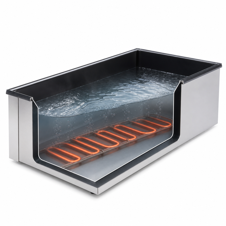 Product image #3 for Vollrath Cayenne Heat 'N Serve 4/3 Rectangular Countertop Wet Rethermalizer, Without Drain