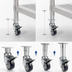 Thumbnail image #3 for Krowne Royal Series Adjustable Height Plate Caster Set, 3 Inch Swivel Locking Wheels, Grease Resistant, 4 Pack