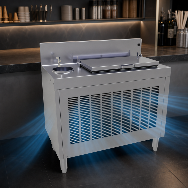 Product image #3 for Glastender 36-Inch Free-Standing Underbar Ice Cream Dipping Cabinet with Self-Contained Refrigeration