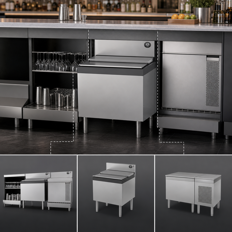 Product image #3 for Perlick Top Shelf TS24IC10 Modular Underbar Ice Bin/Cocktail Unit with 10-Circuit Cold Plate, 24-Inch