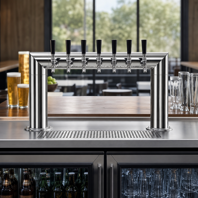 Product image #3 for Perlick Pass-Thru Glycol-Cooled Countertop Draft Beer Tower with 8 Faucets