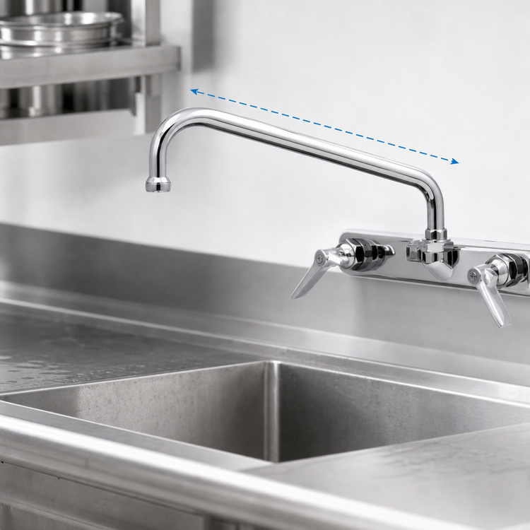 Product image #3 for T&S Brass B-1117-M Workboard Faucet with 10-Inch Swing Nozzle, 4-Inch Centers, Splash Mount